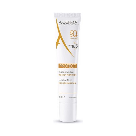 Protezione Solare Viso A-Derma Protect Fluide Invisible SPF 50+ (40 ml
