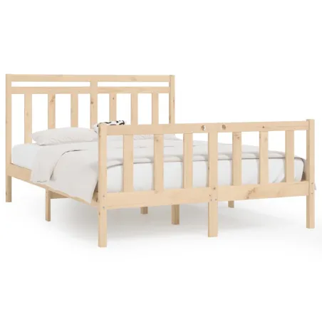 Cadre de lit sans matelas bois de pin massif 120x200 cm