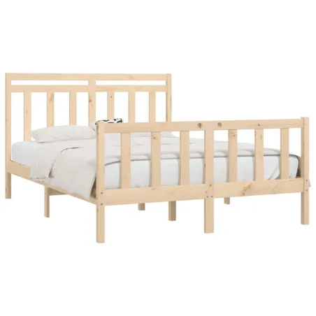 Cadre de lit sans matelas bois de pin massif 120x200 cm