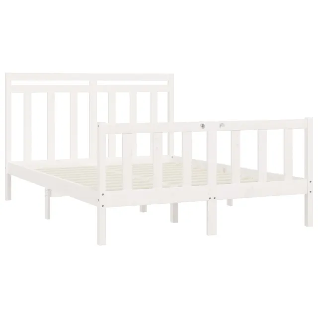 Cadre de lit sans matelas blanc bois de pin massif 160x200 cm