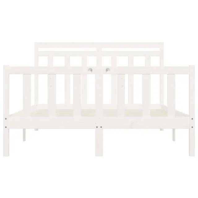 Cadre de lit sans matelas blanc bois de pin massif 160x200 cm