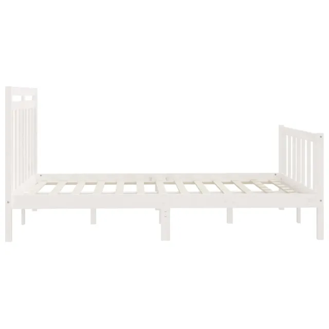 Cadre de lit sans matelas blanc bois de pin massif 160x200 cm