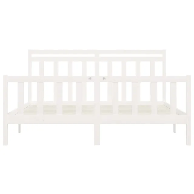 Cadre de lit sans matelas blanc bois massif de pin 200x200 cm