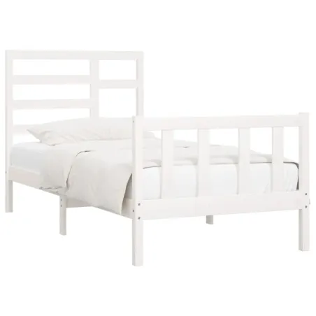 Cadre de lit sans matelas blanc 90x200 cm bois de pin massif