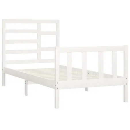 Cadre de lit sans matelas blanc 90x200 cm bois de pin massif