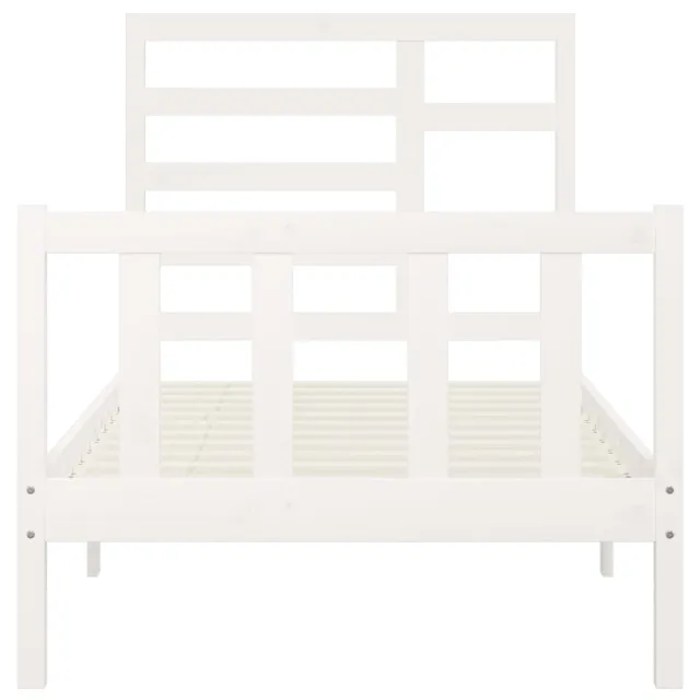 Cadre de lit sans matelas blanc 90x200 cm bois de pin massif