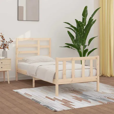 Cadre de lit sans matelas 100x200 cm bois massif de pin