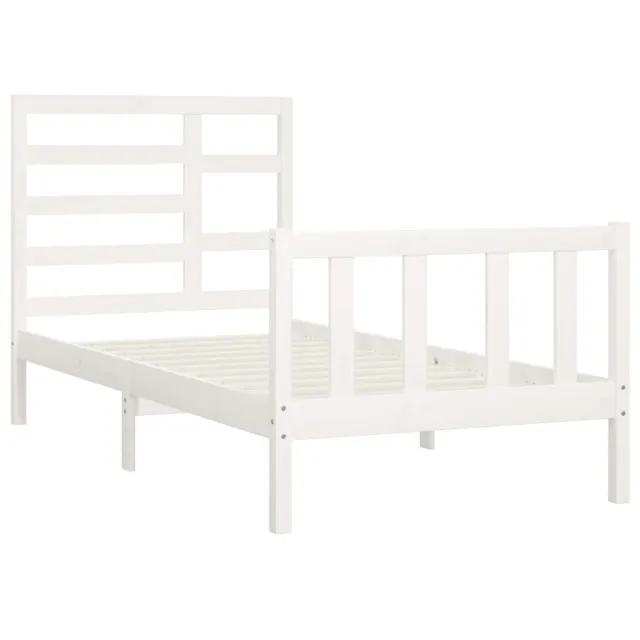 Cadre de lit sans matelas blanc 100x200 cm bois de pin massif