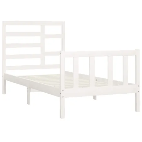 Cadre de lit sans matelas blanc 100x200 cm bois de pin massif