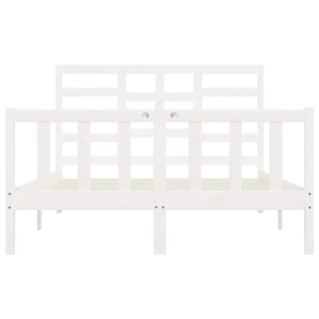 Cadre de lit sans matelas blanc 120x200 cm bois de pin massif