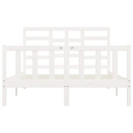 Cadre de lit sans matelas blanc 120x200 cm bois de pin massif