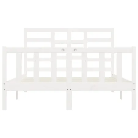Cadre de lit sans matelas blanc 140x200 cm bois de pin massif