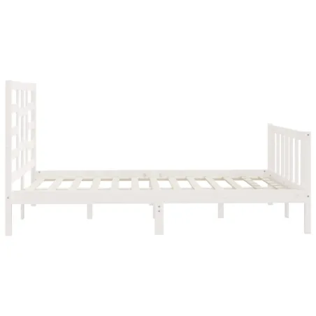Cadre de lit sans matelas blanc 140x200 cm bois de pin massif
