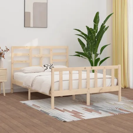 Cadre de lit sans matelas 150x200 cm bois massif