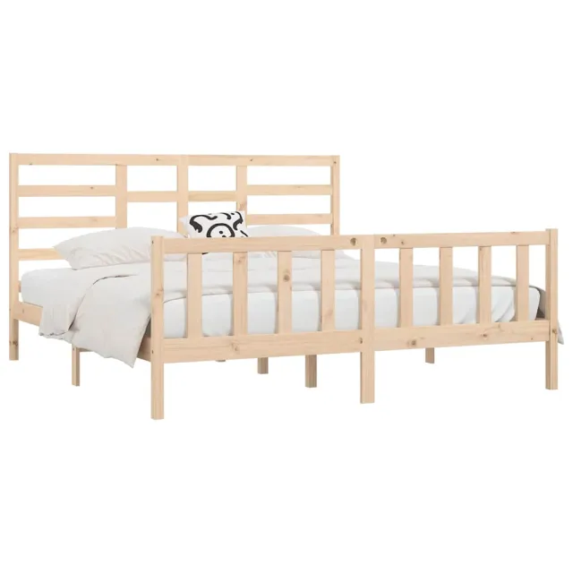 Cadre de lit sans matelas 200x200 cm bois massif de pin
