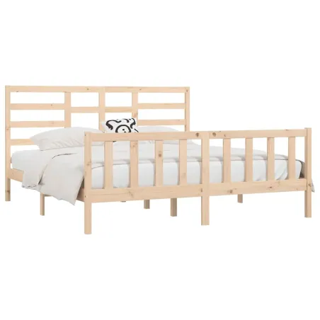 Cadre de lit sans matelas 200x200 cm bois massif de pin