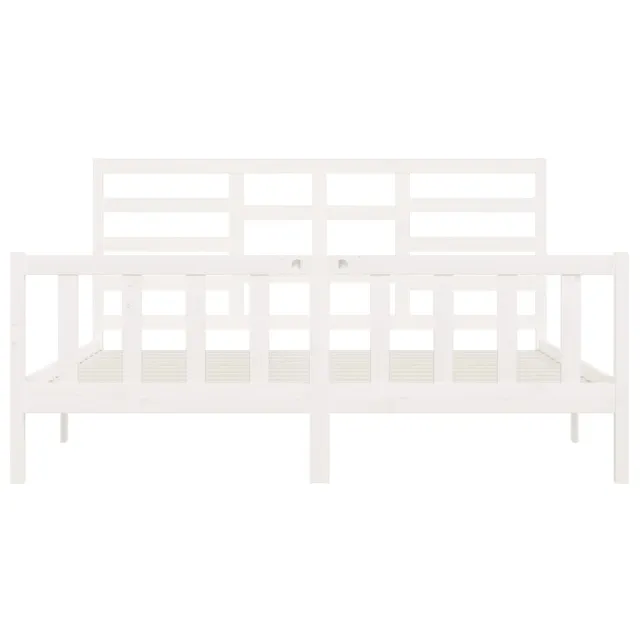 Cadre de lit sans matelas blanc 200x200 cm bois massif de pin