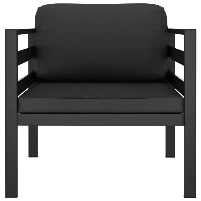 Salon de jardin 7 pcs avec coussins Aluminium Anthracite