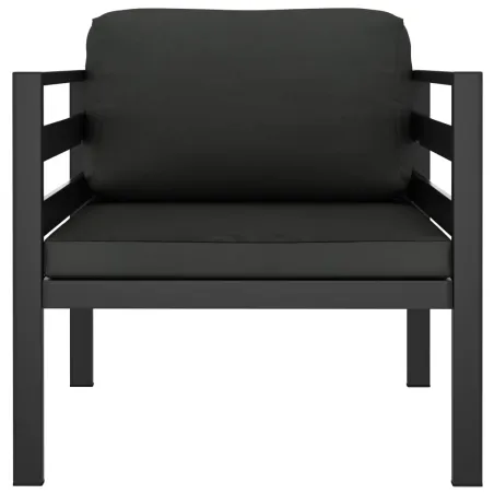 Salon de jardin 7 pcs avec coussins Aluminium Anthracite