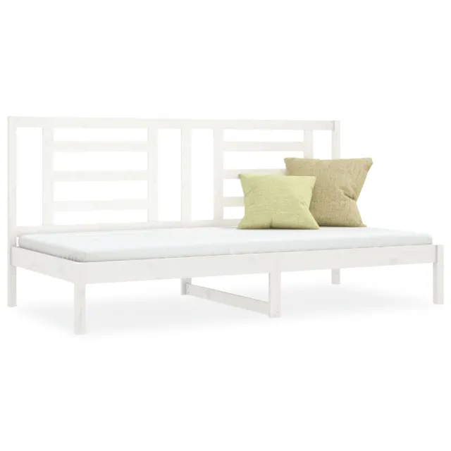Lit de jour sans matelas blanc 90x200 cm bois de pin massif