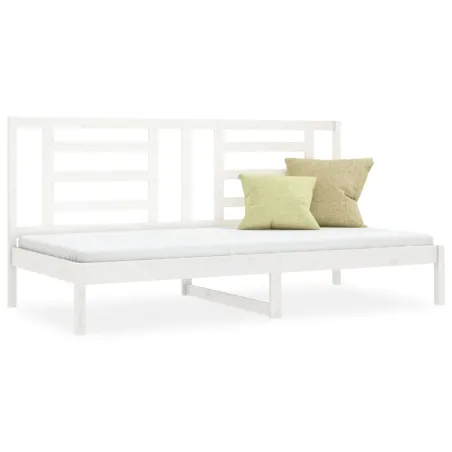 Lit de jour sans matelas blanc 90x200 cm bois de pin massif