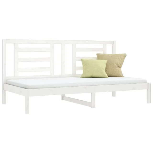 Lit de jour sans matelas blanc 90x200 cm bois de pin massif