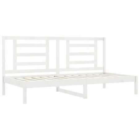Lit de jour sans matelas blanc 90x200 cm bois de pin massif