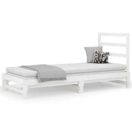 Lit coulissant sans matelas blanc 2x(90x200) cm 2