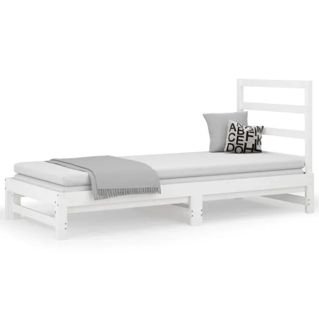 Lit coulissant sans matelas blanc 2x(90x200) cm