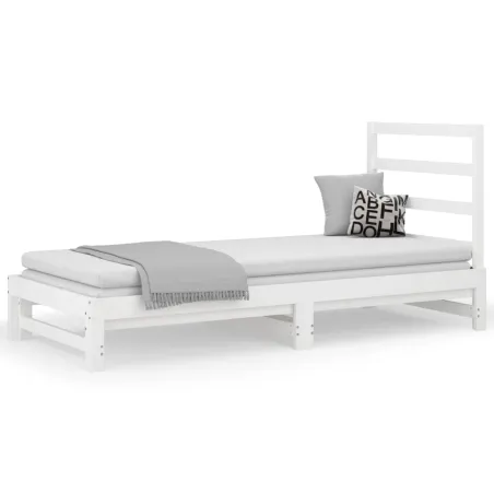 Lit coulissant sans matelas blanc 2x(90x200) cm