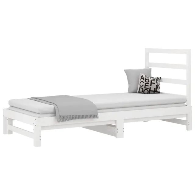 Lit coulissant sans matelas blanc 2x(90x200) cm