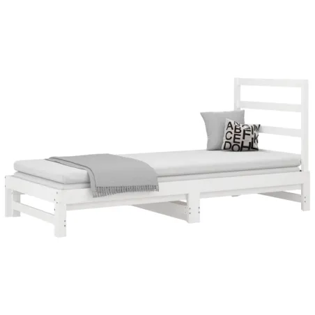Lit coulissant sans matelas blanc 2x(90x200) cm