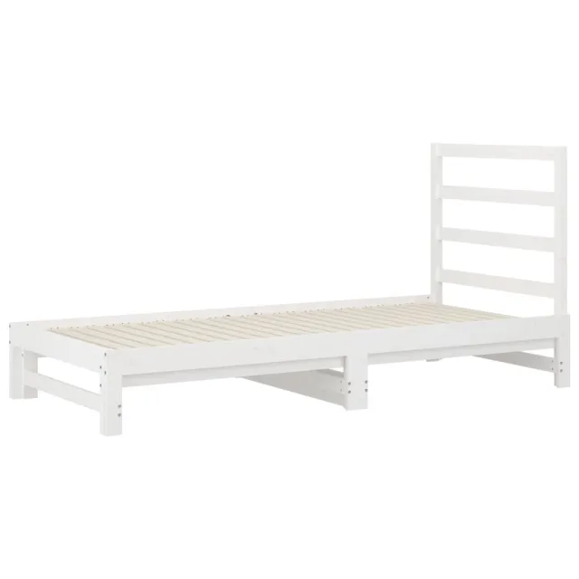 Lit coulissant sans matelas blanc 2x(90x200) cm