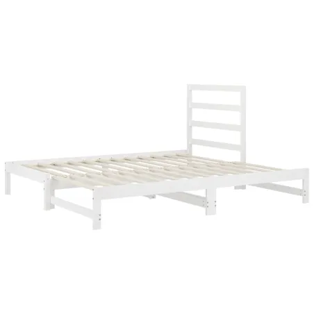 Lit coulissant sans matelas blanc 2x(90x200) cm