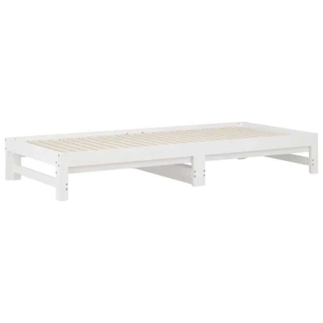 Lit coulissant sans matelas blanc 2x(90x200) cm