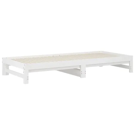 Lit coulissant sans matelas blanc 2x(90x200) cm