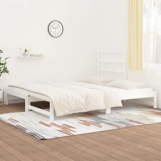 Lit coulissant sans matelas blanc 2x(90x200) cm