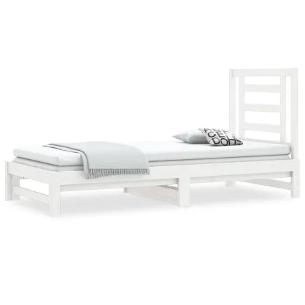 Lit coulissant sans matelas blanc 2x(90x200) cm 2