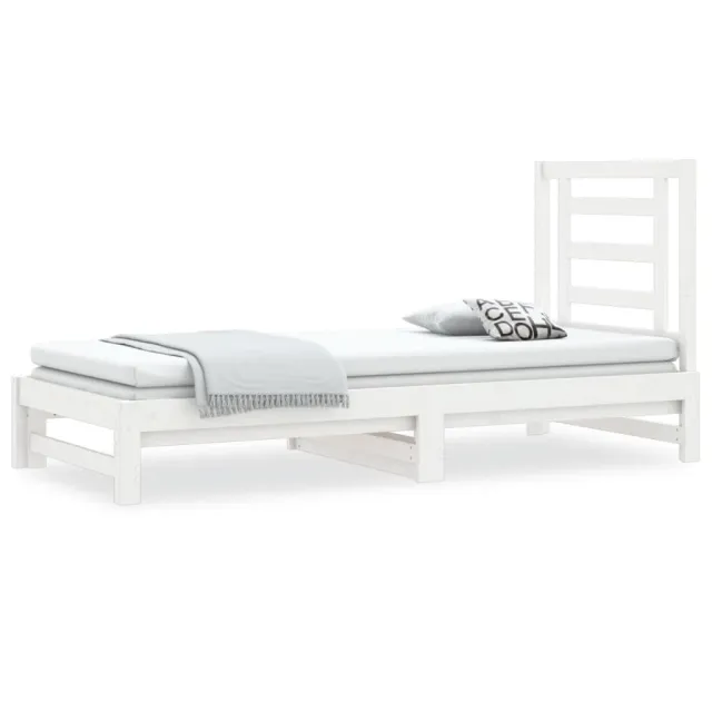 Lit coulissant sans matelas blanc 2x(90x200) cm