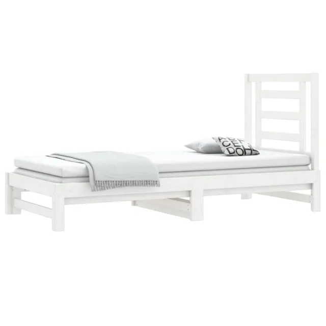 Lit coulissant sans matelas blanc 2x(90x200) cm