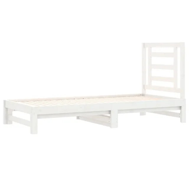 Lit coulissant sans matelas blanc 2x(90x200) cm
