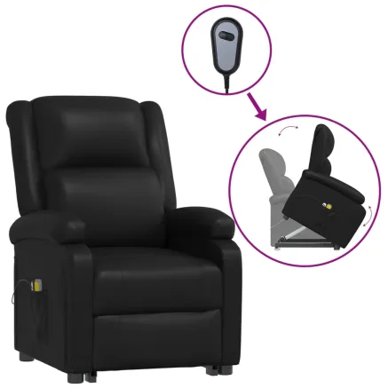 Fauteuil de massage Noir Similicuir 2