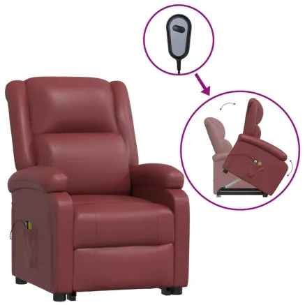 Fauteuil de massage Rouge bordeaux Similicuir 2