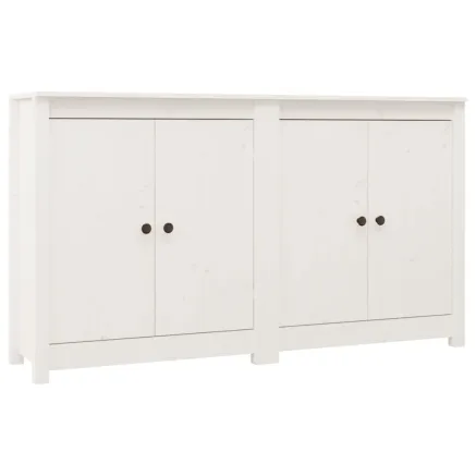 Buffets 2 pcs blanc 70x35x80 cm bois massif de pin 2