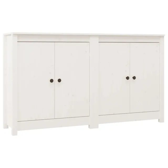 Buffets 2 pcs blanc 70x35x80 cm bois massif de pin