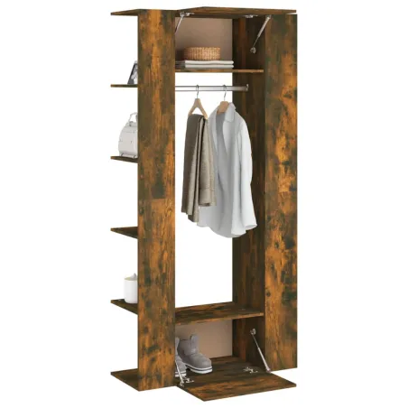 Armoires de couloir 2 pcs chêne fumé bois d'ingénierie