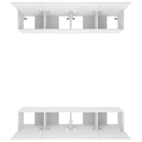 Meubles TV 4 pcs blanc 80x30x30 cm bois d'ingénierie