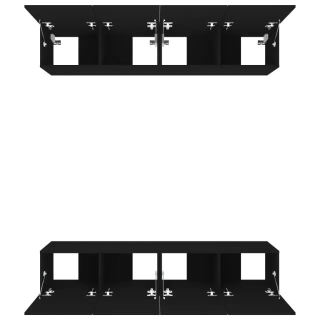 Meubles TV 4 pcs Noir 80x30x30 cm Bois d'ingénierie