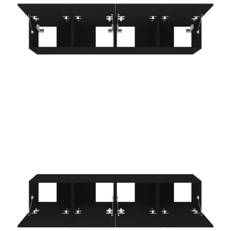 Meubles TV 4 pcs Noir 80x30x30 cm Bois d'ingénierie