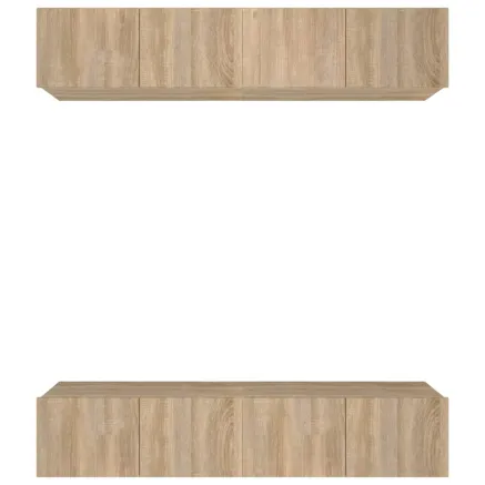 Meubles TV 4 pcs chêne sonoma 80x30x30 cm bois d'ingénierie 2
